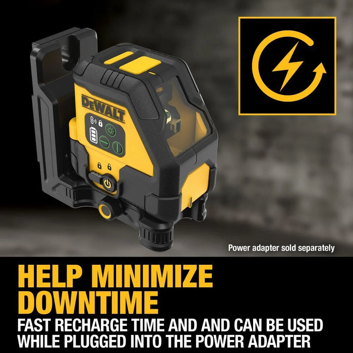 DEWALT USB Rechargeable Red Cross Line Laser Base Kit DCLE14201RB