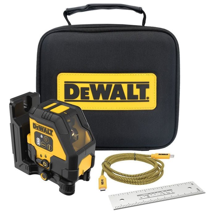 DEWALT USB Rechargeable Red Cross Line Laser Base Kit DCLE14201RB