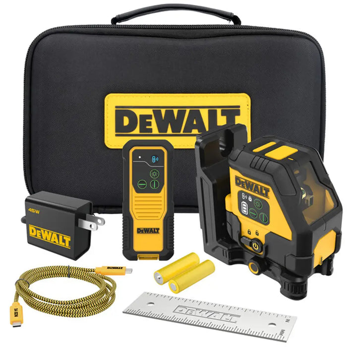 DeWalt DEWALT USB Rechargeable Green Cross Line Laser Kit DCLE14201G
