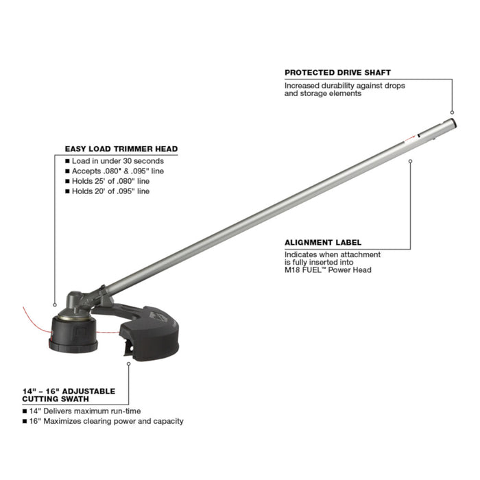 MILWAUKEE M18 FUEL™ QUIK-LOK™ String Trimmer Attachment