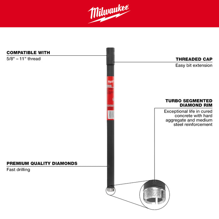 Milwaukee Tools 1" Diam Core-Premium 48-17-3010
