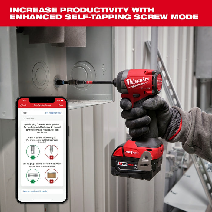 Destornillador de impacto hexagonal MILWAUKEE M18 FUEL™ de 1/4" con ONE-KEY™ (solo herramienta)