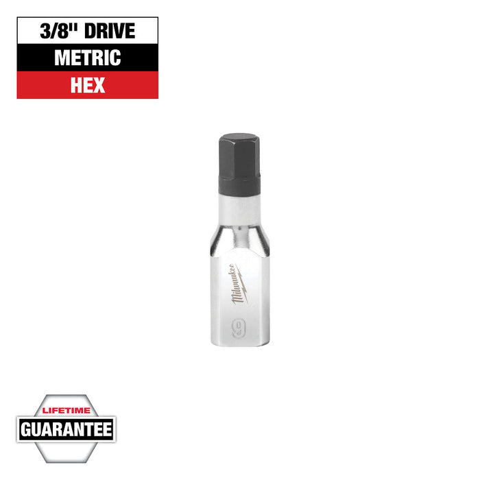 MILWAUKEE 3/8" Drive Hex Bit Sockets - Metric