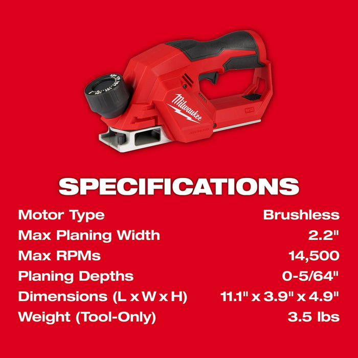 MILWAUKEE M12 2" Planer (Tool Only)