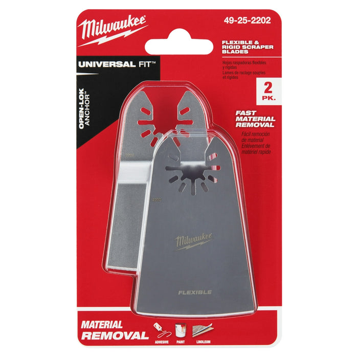 Raspador MILWAUKEE OPEN-LOK™ rígido de 2" y flexible de 2", 2 piezas. Paquete variado
