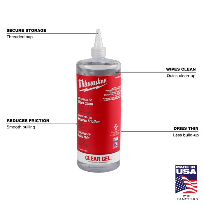 MILWAUKEE Wire & Cable Pulling Clear Gel Lubricant