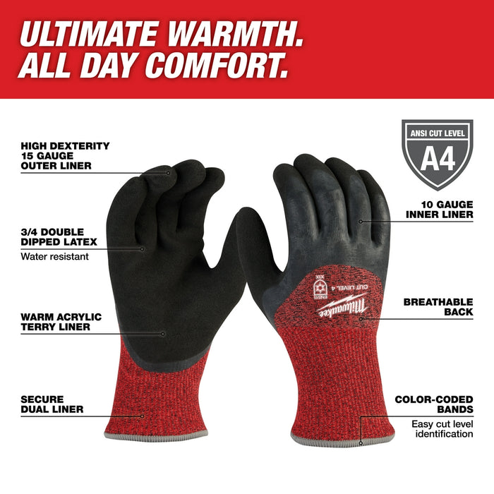 MILWAUKEE Cut Level 4 Winter Dipped Gloves