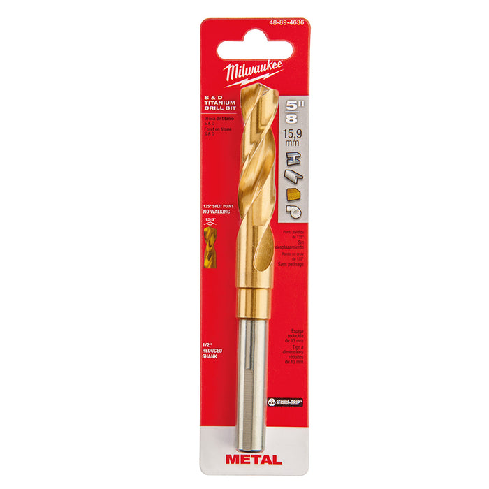 Milwaukee Tools 5/8 In. TiN Silver & Deming Bit 48-89-4636