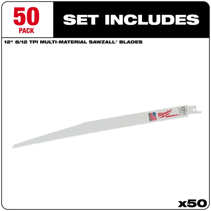 Milwaukee Tools 12" Sawzall Blades 50 pack 48-01-6094