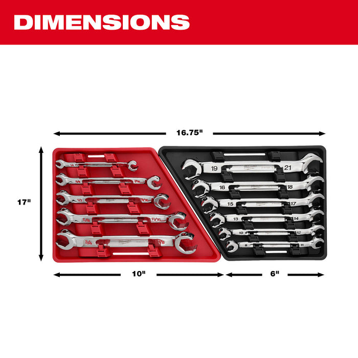MILWAUKEE 6 PIEZAS. Juego de llaves para tuercas abocardadas de doble extremo - Métricas