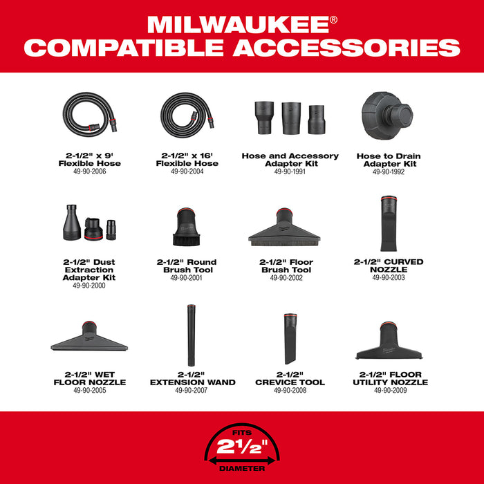 Milwaukee M18 FUEL 12 Gallon Dual-Battery Wet/Dry Vacuum Kit 0930-22HD