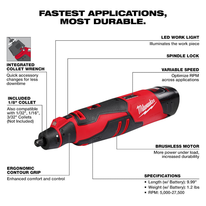 MILWAUKEE M12 Rotary Tool Kit