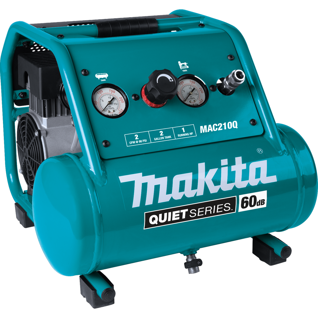 MAKITA Quiet Series 1 HP, 2 Gallon, Oil‑Free, Electric Air Compressor