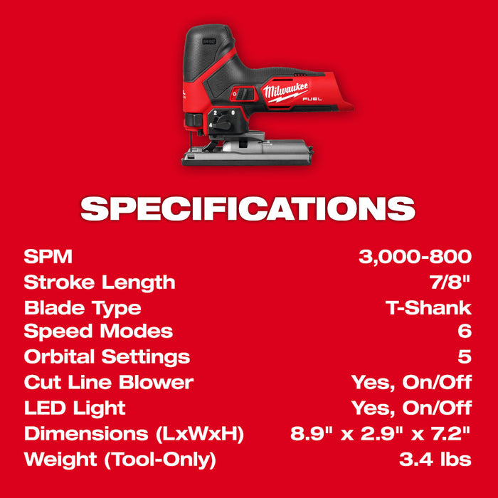 Sierra caladora MILWAUKEE M12 FUEL™ (solo herramienta)