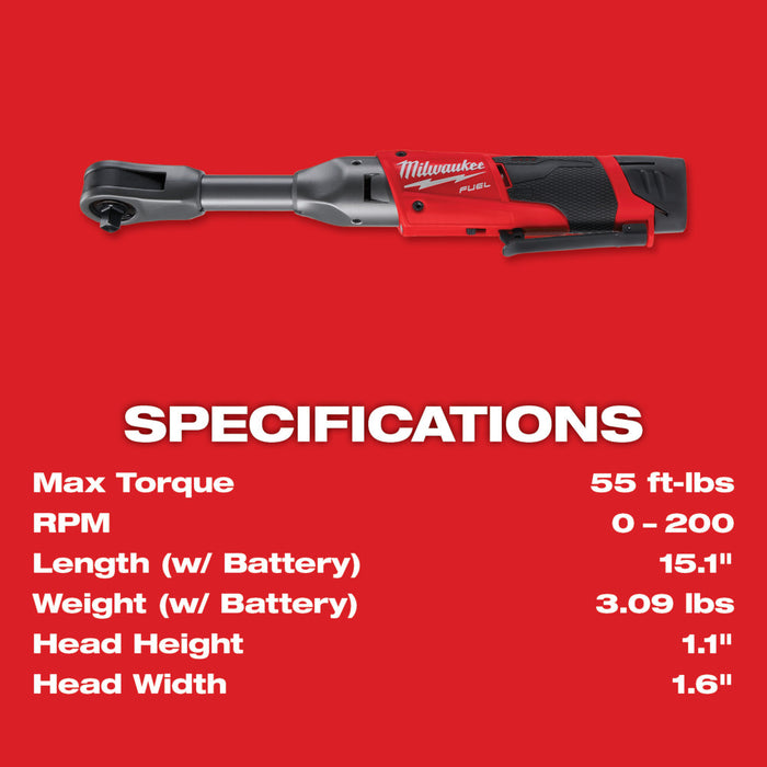 Kit de trinquete de alcance extendido MILWAUKEE M12 FUEL™ de 3/8"