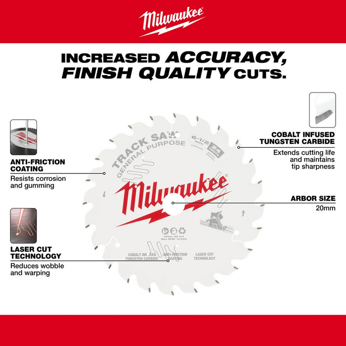 MILWAUKEE 6-1/2" 24T Track Saw Blade