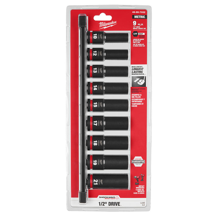 Juego De Enchufes De Impacto Profundo Laser 1/2"D 9 Piezas 1749