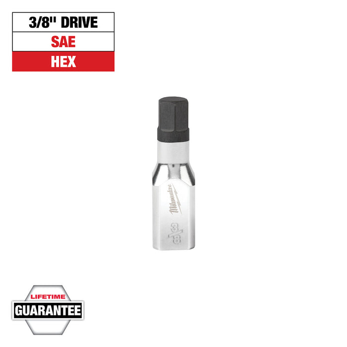 MILWAUKEE 3/8" Drive Hex Bit Sockets - SAE