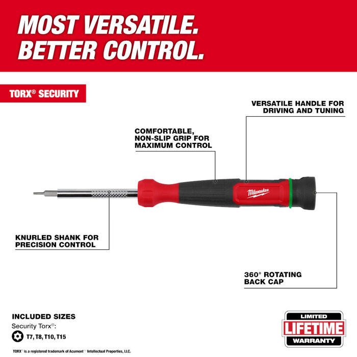 MILWAUKEE 4-IN-1 TORX® Security Precision Multi-Bit Screwdriver