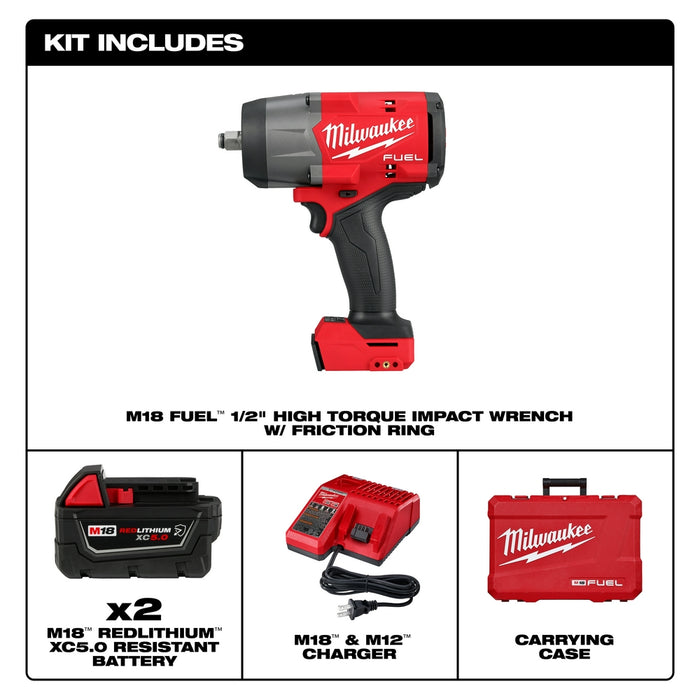 MILWAUKEE M18 FUEL™ Llave de impacto de alto torque de 1/2" con kit de anillo de fricción