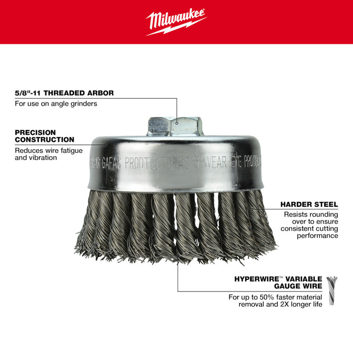 Milwaukee Tools BRUSH 4" KNOTTED CUP 48-52-1350