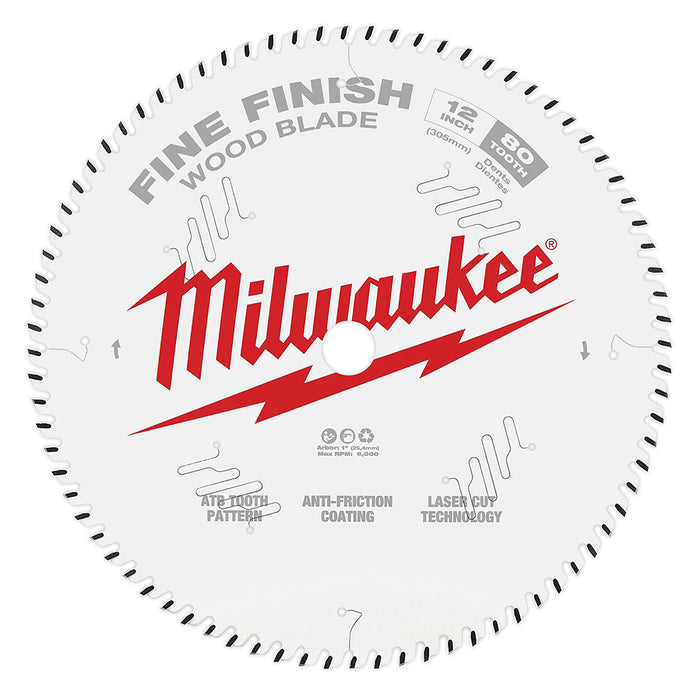 MILWAUKEE 12" 80T Circular Saw Wood Cutting Blade