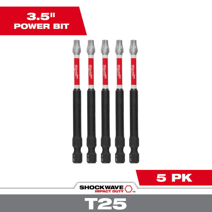 Milwaukee Tools 35" T25 Impact Driver Bit 5 Pack 48-32-4579