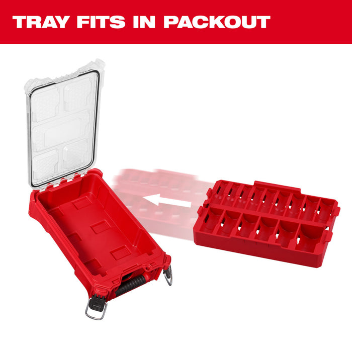 MILWAUKEE Dado de impacto 1/2" Dr 15PC SAE BANDEJA SOLAMENTE