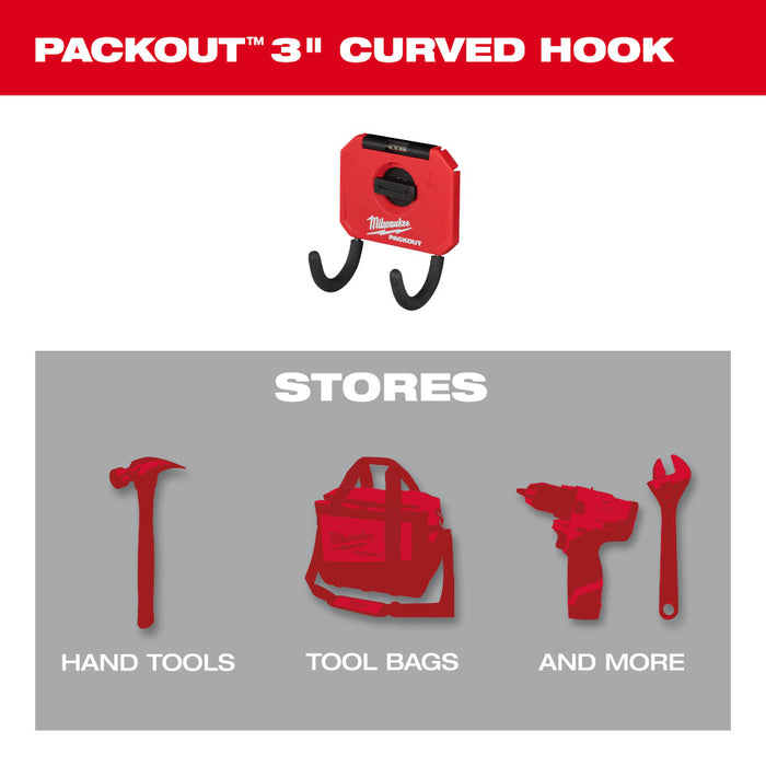 MILWAUKEE PACKOUT™ 3” Curved Hook