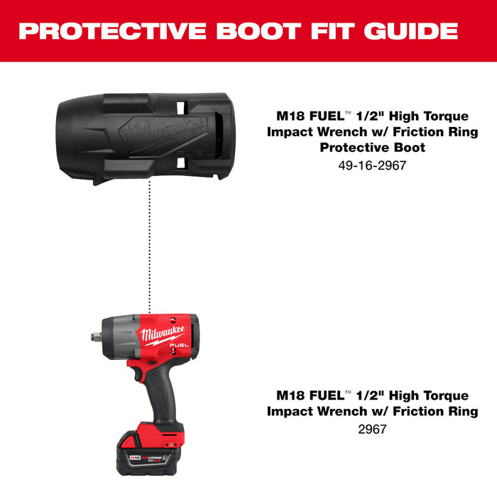 MILWAUKEE M18 FUEL™ 1/2" High Torque Impact Wrench w/ Friction Ring Protective Boot