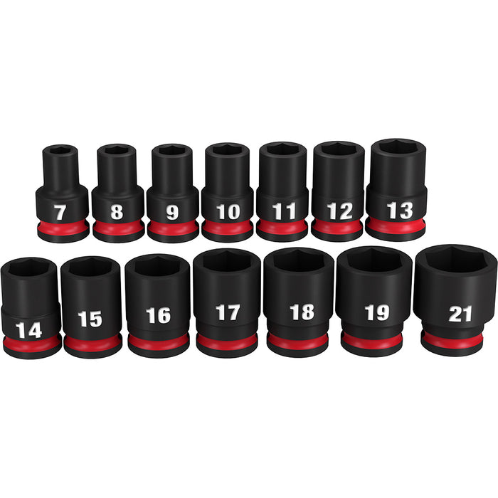 MILWAUKEE 14PC SHOCKWAVE Impact Duty 3/8" Drive Metric Standard 6 Point Socket Set