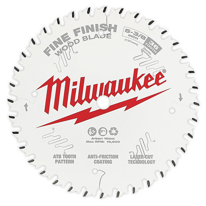 MILWAUKEE 5-3/8" 36T Circular Saw Wood Cutting Blade