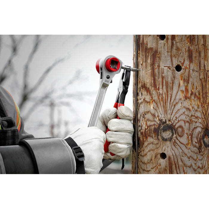 MILWAUKEE Lineman's High-Leverage Ratcheting Wrench w/ Milled Strike Face Q4