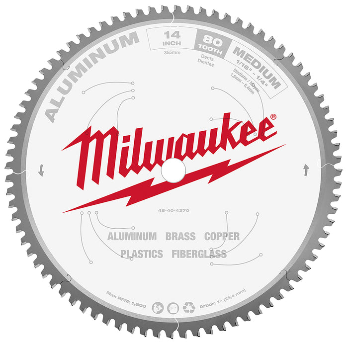 MILWAUKEE 14" 80T Circular Saw Metal Cutting Blade