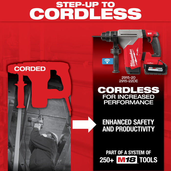 MILWAUKEE 1-1/8" SDS PLUS Rotary Hammer w/ Case