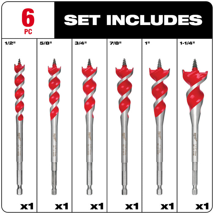 Milwaukee Tools 6-1/2 In Speed Feed Wood Bit Set 48-13-0600