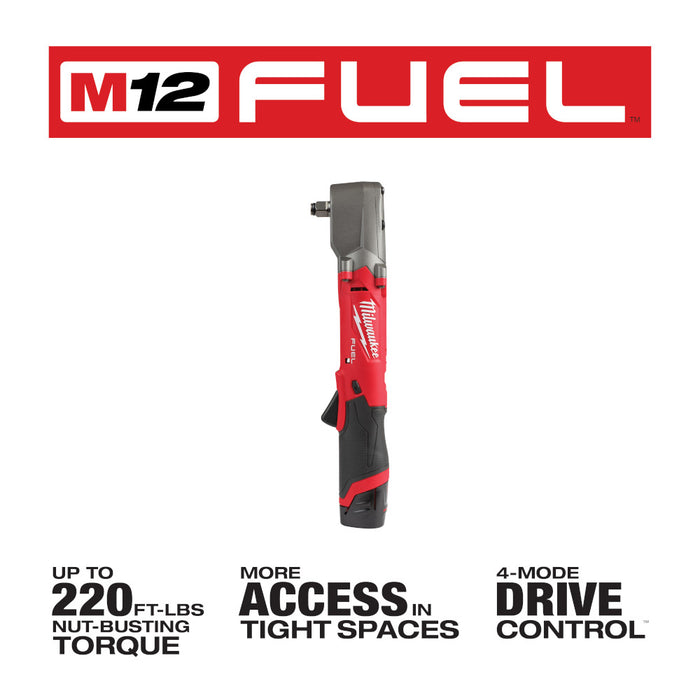 MILWAUKEE M12 FUEL™ 1/2" Right Angle Impact Wrench w/ Friction Ring Kit
