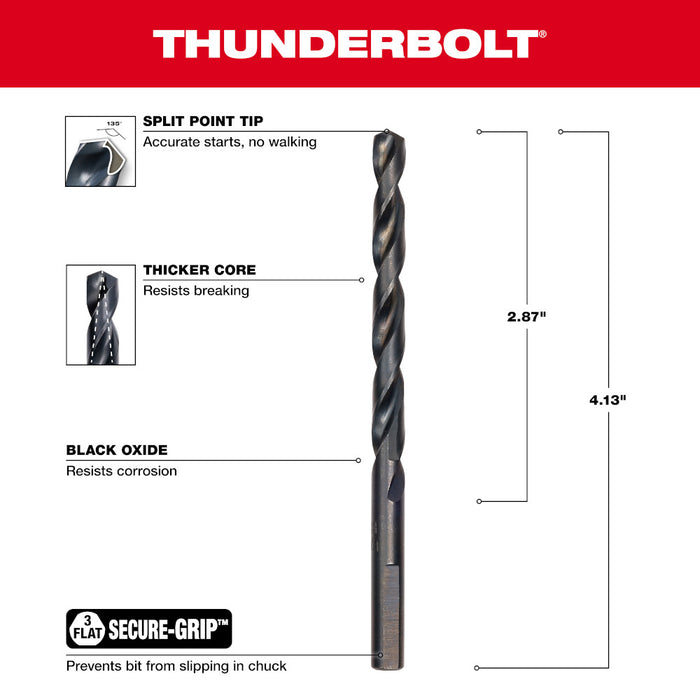 Milwaukee Tools 17/64" Thunderbolt Black Oxide 48-89-2723