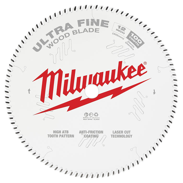 MILWAUKEE 12" 100T Circular Saw Wood Cutting Blade
