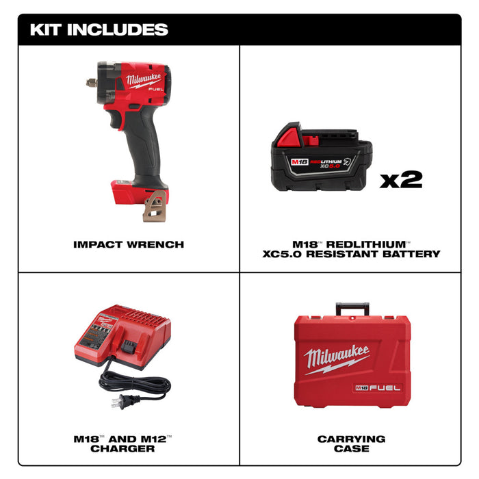 MILWAUKEE M18 FUEL™ 3/8" Compact Impact Wrench w/ Friction Ring Kit