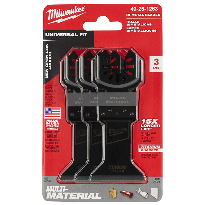 MILWAUKEE 1-3/4" Universal Fit OPEN-LOK™ TITANIUM CHARGED™ Bi-Metal Multi-Material Blades