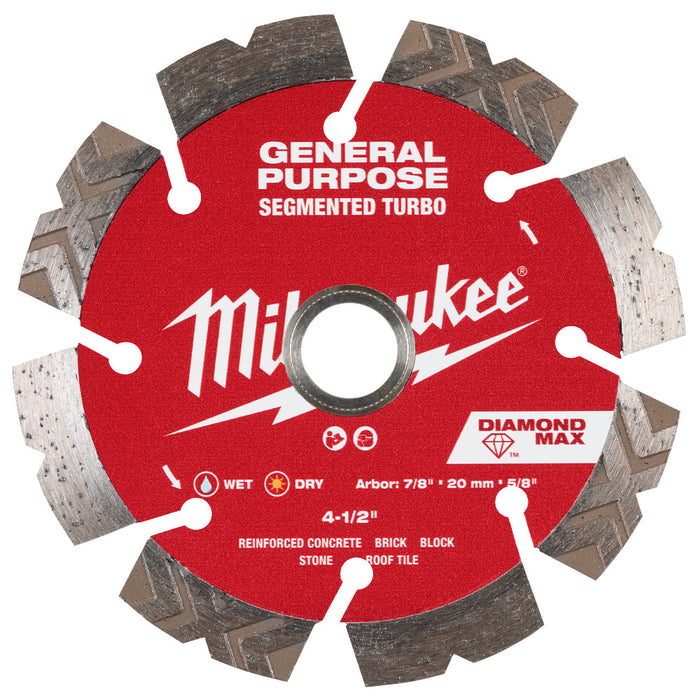 MILWAUKEE DIAMOND MAX™ Segmented Turbo General Purpose Blades