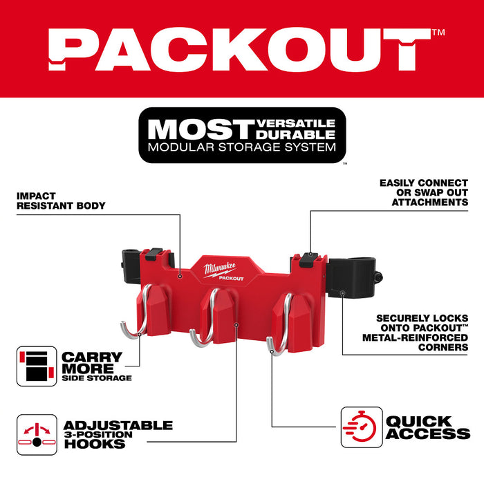 MILWAUKEE PACKOUT™ Tool Box 3-Hook Attachment