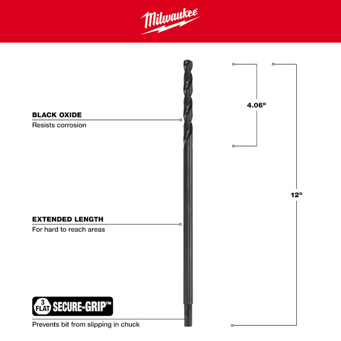 Milwaukee Tools 7/16" Aircraft Black Oxide Bit 48-89-2775