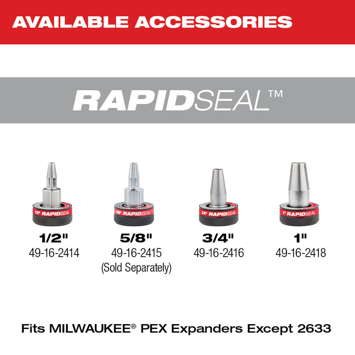Expansor MILWAUKEE M12 FUEL™ ProPEX® con kit de cabezales expansores RAPID SEAL™ ProPEX® de 1/2"-1"