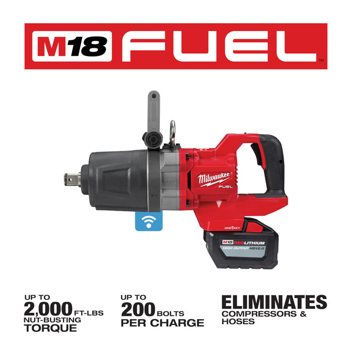 MILWAUKEE M18 FUEL™ Llave de impacto de alto torque con mango en D de 1" con kit ONE-KEY™