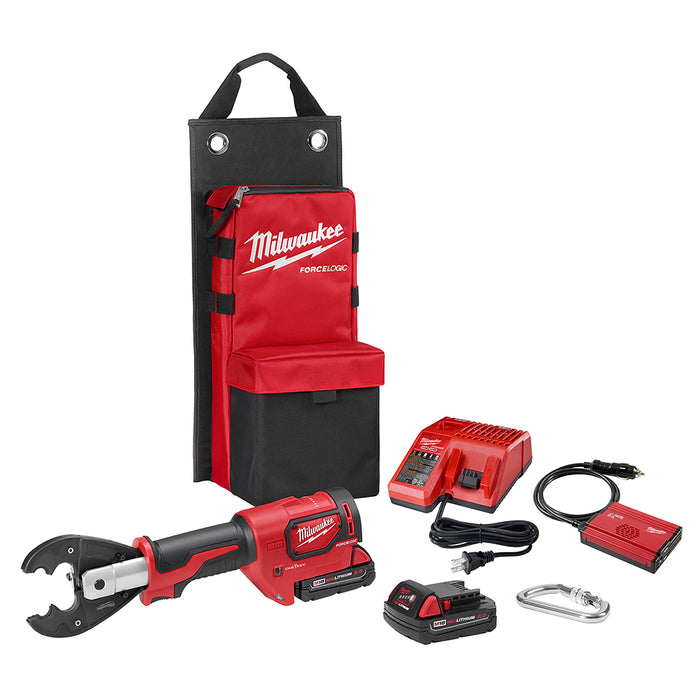MILWAUKEE M18 FORCE LOGIC 6T Crimper Kit w/ D3 Grooves & Fixed BG Die