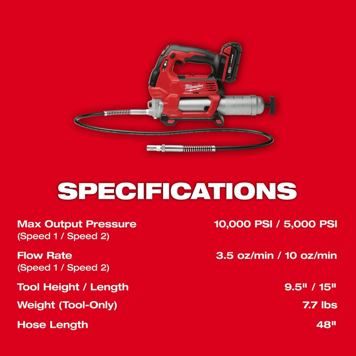 Milwaukee M18 FUEL 1/2" High Torque Impact Wrench and Grease Gun Combo Kit M18 2967-22GG