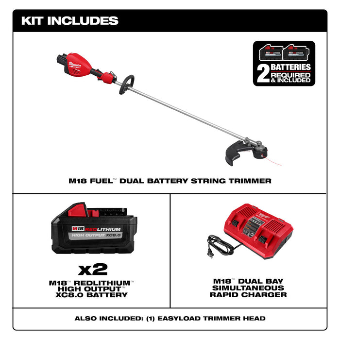 Kit de recortadora de hilo con batería dual MILWAUKEE M18 FUEL™ de 17"