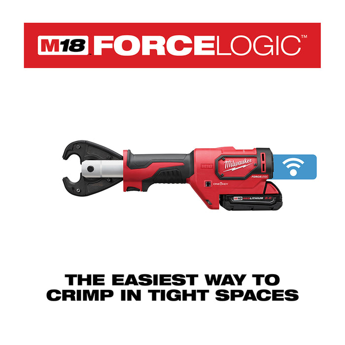 MILWAUKEE M18 FORCE LOGIC 6T Crimper Kit w/ D3 Grooves "Snub Nose"
